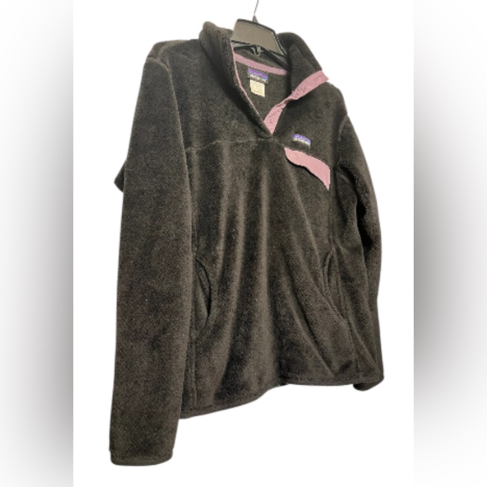 PATAGONIA ReTool Black/Tyrian Snap -T Women’s Fleece Pullover Medium - Picture 6 of 11